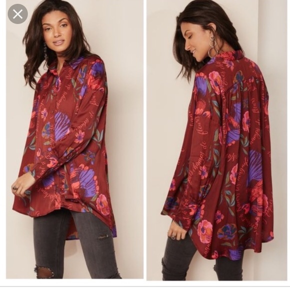 Free People Silky Nights Blouse NWT - Picture 4 of 7